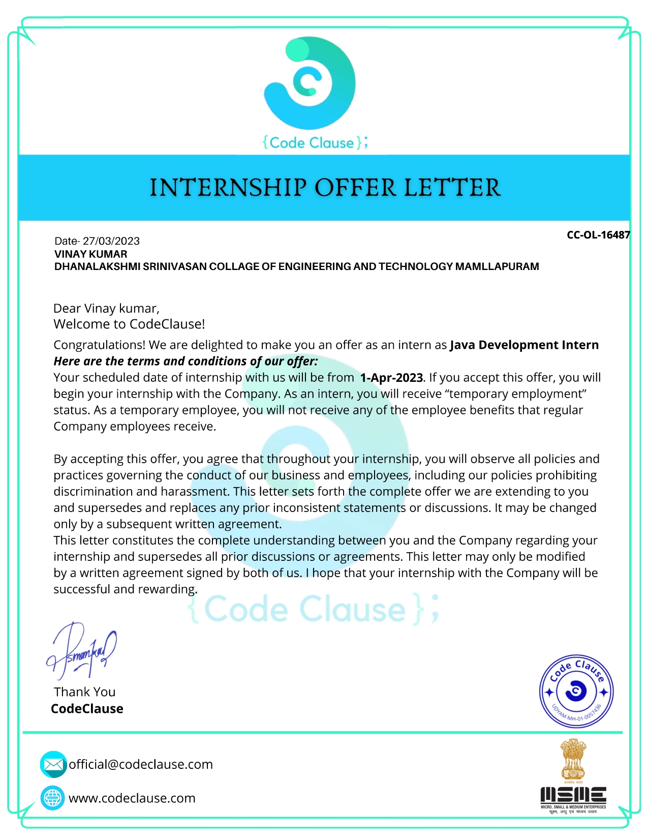 Offer Letter 9